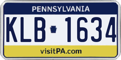 PA license plate KLB1634