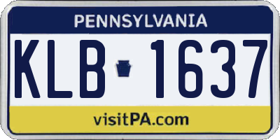 PA license plate KLB1637