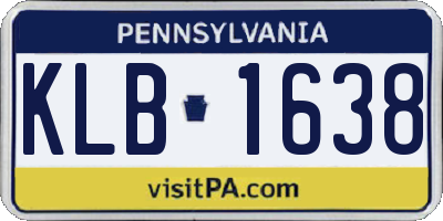 PA license plate KLB1638