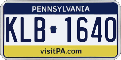 PA license plate KLB1640