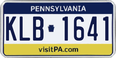 PA license plate KLB1641