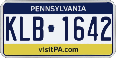 PA license plate KLB1642