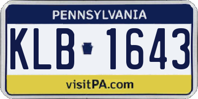 PA license plate KLB1643