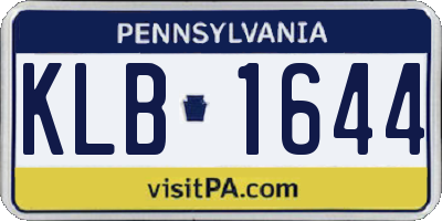 PA license plate KLB1644