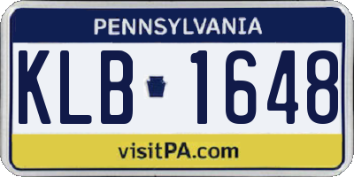 PA license plate KLB1648