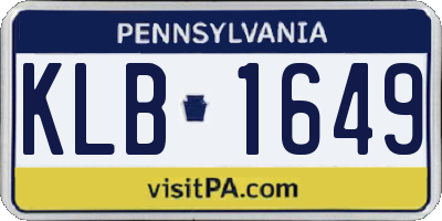 PA license plate KLB1649