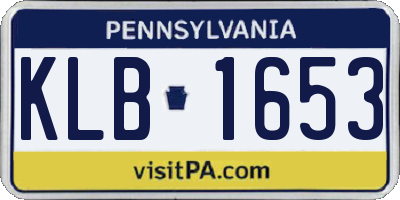 PA license plate KLB1653