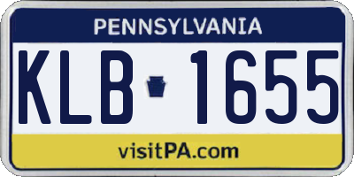 PA license plate KLB1655