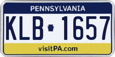 PA license plate KLB1657
