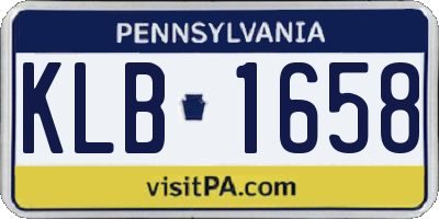 PA license plate KLB1658