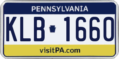 PA license plate KLB1660