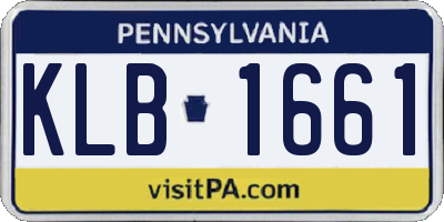 PA license plate KLB1661
