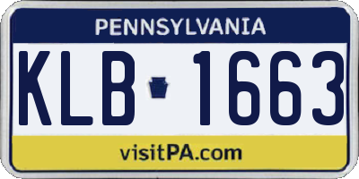PA license plate KLB1663