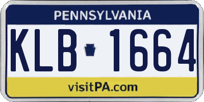 PA license plate KLB1664
