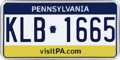 PA license plate KLB1665
