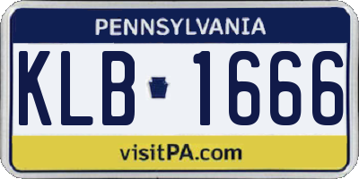 PA license plate KLB1666