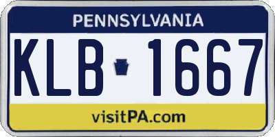 PA license plate KLB1667