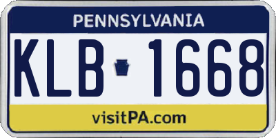 PA license plate KLB1668