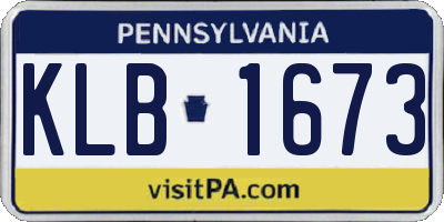 PA license plate KLB1673