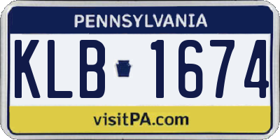 PA license plate KLB1674