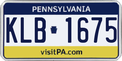 PA license plate KLB1675