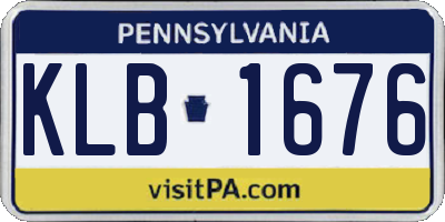 PA license plate KLB1676