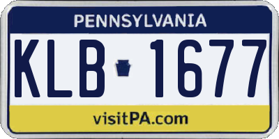 PA license plate KLB1677