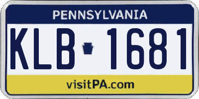 PA license plate KLB1681