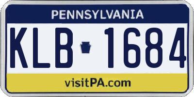 PA license plate KLB1684