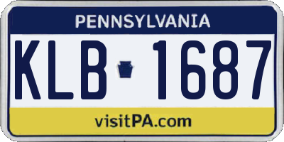 PA license plate KLB1687