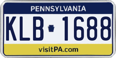 PA license plate KLB1688