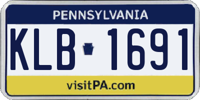 PA license plate KLB1691