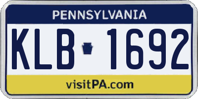 PA license plate KLB1692