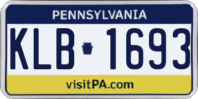 PA license plate KLB1693