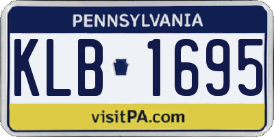 PA license plate KLB1695
