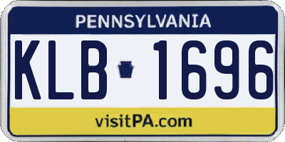 PA license plate KLB1696