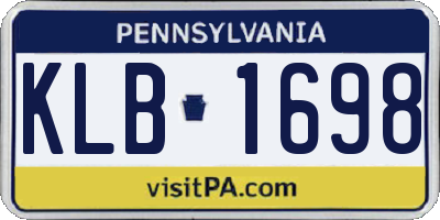 PA license plate KLB1698