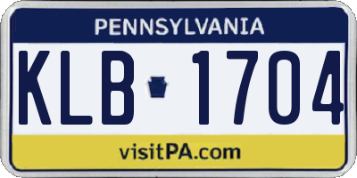 PA license plate KLB1704
