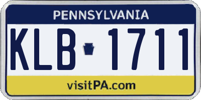 PA license plate KLB1711