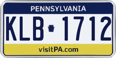 PA license plate KLB1712