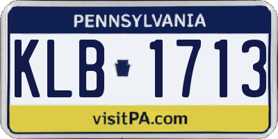 PA license plate KLB1713