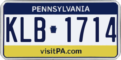 PA license plate KLB1714