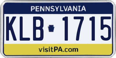 PA license plate KLB1715