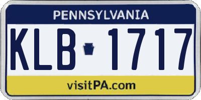 PA license plate KLB1717