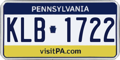 PA license plate KLB1722
