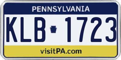PA license plate KLB1723