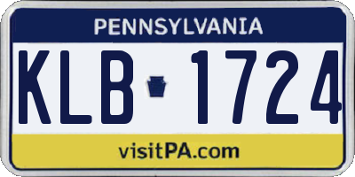PA license plate KLB1724