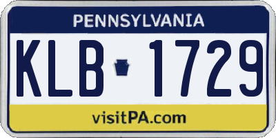 PA license plate KLB1729