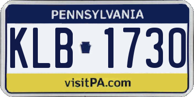 PA license plate KLB1730