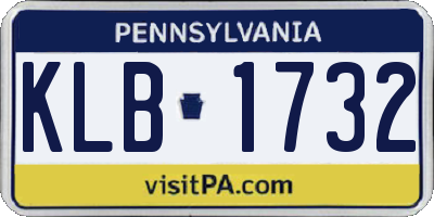 PA license plate KLB1732